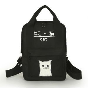 Черный рюкзак с котом 01