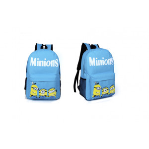 Голубой рюкзак для подростков с миньонами