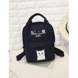 Черный рюкзак для подростков с котом