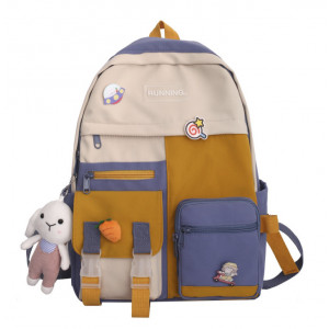 Молодежный рюкзак со значками и карманами 0125